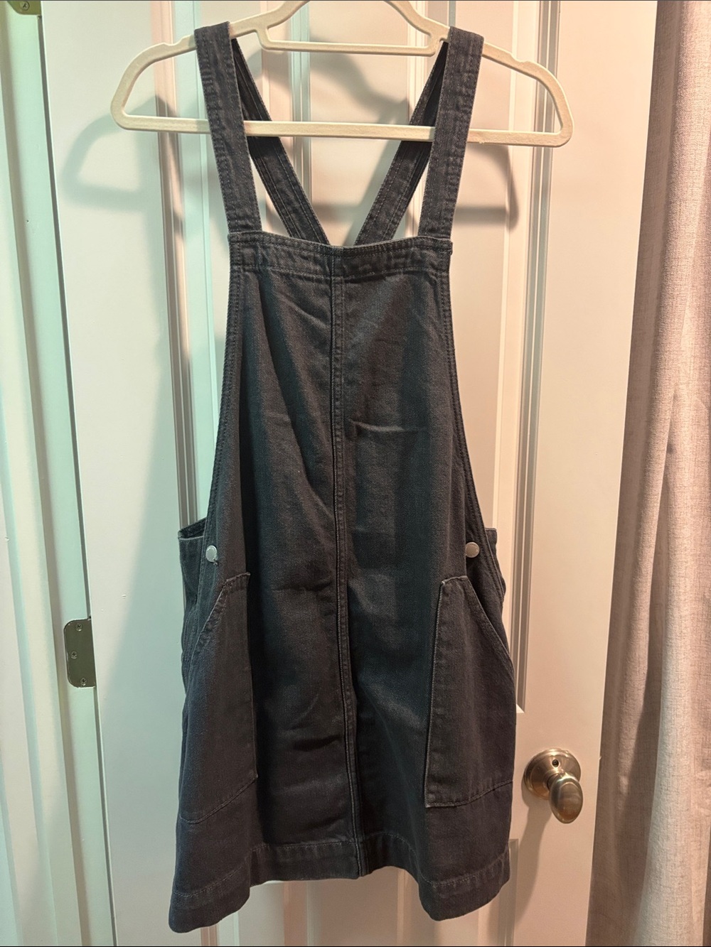 Universal Thread Gray/Black Denim Overall dress